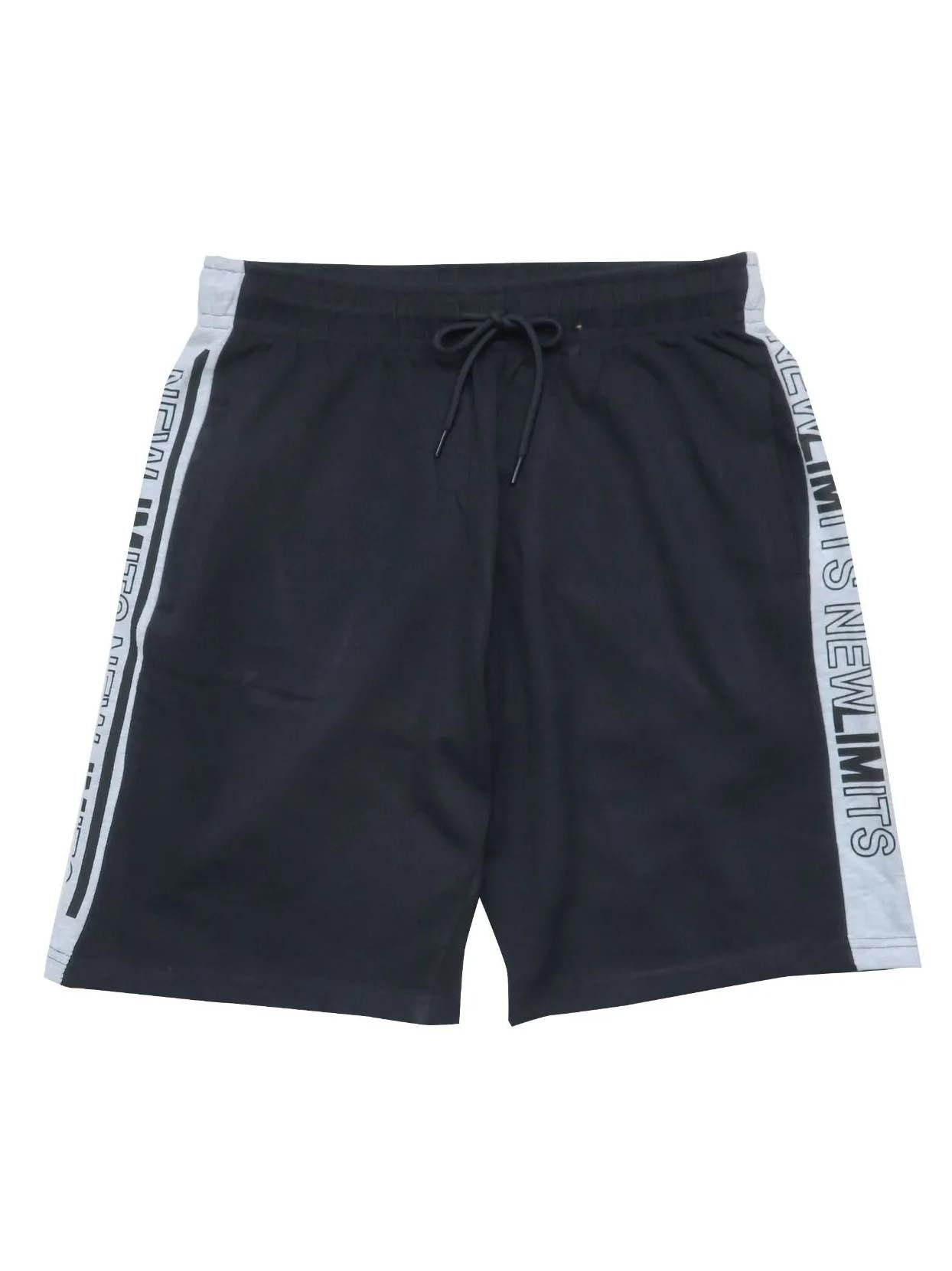 Mens French Terry Panel Shorts Black