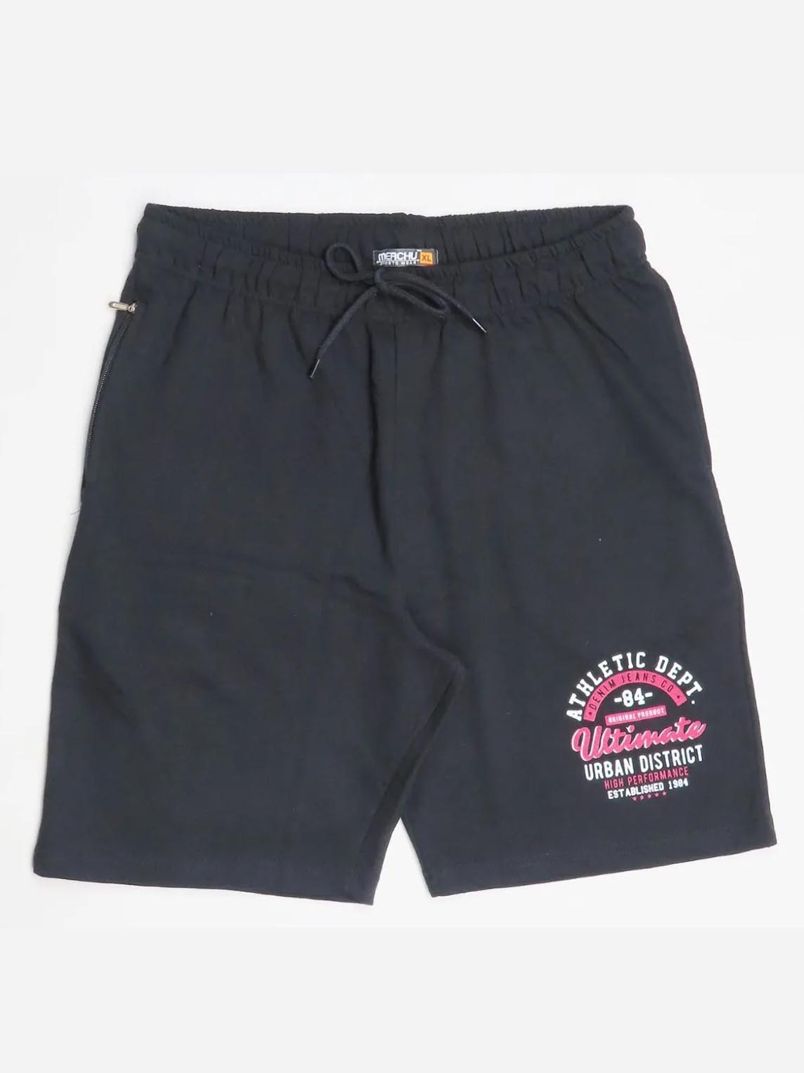 Mens French Terry Knit Shorts | Black