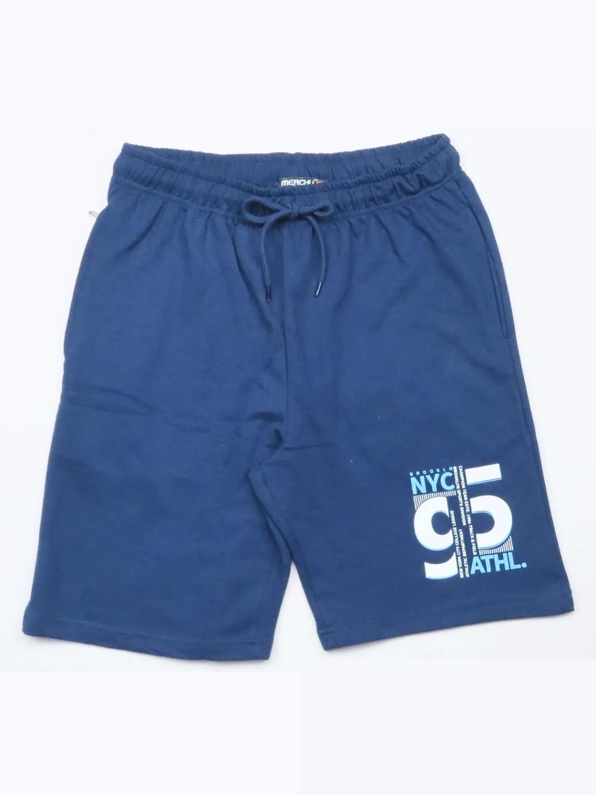 Mens French Terry Knit Shorts | Navy Blue