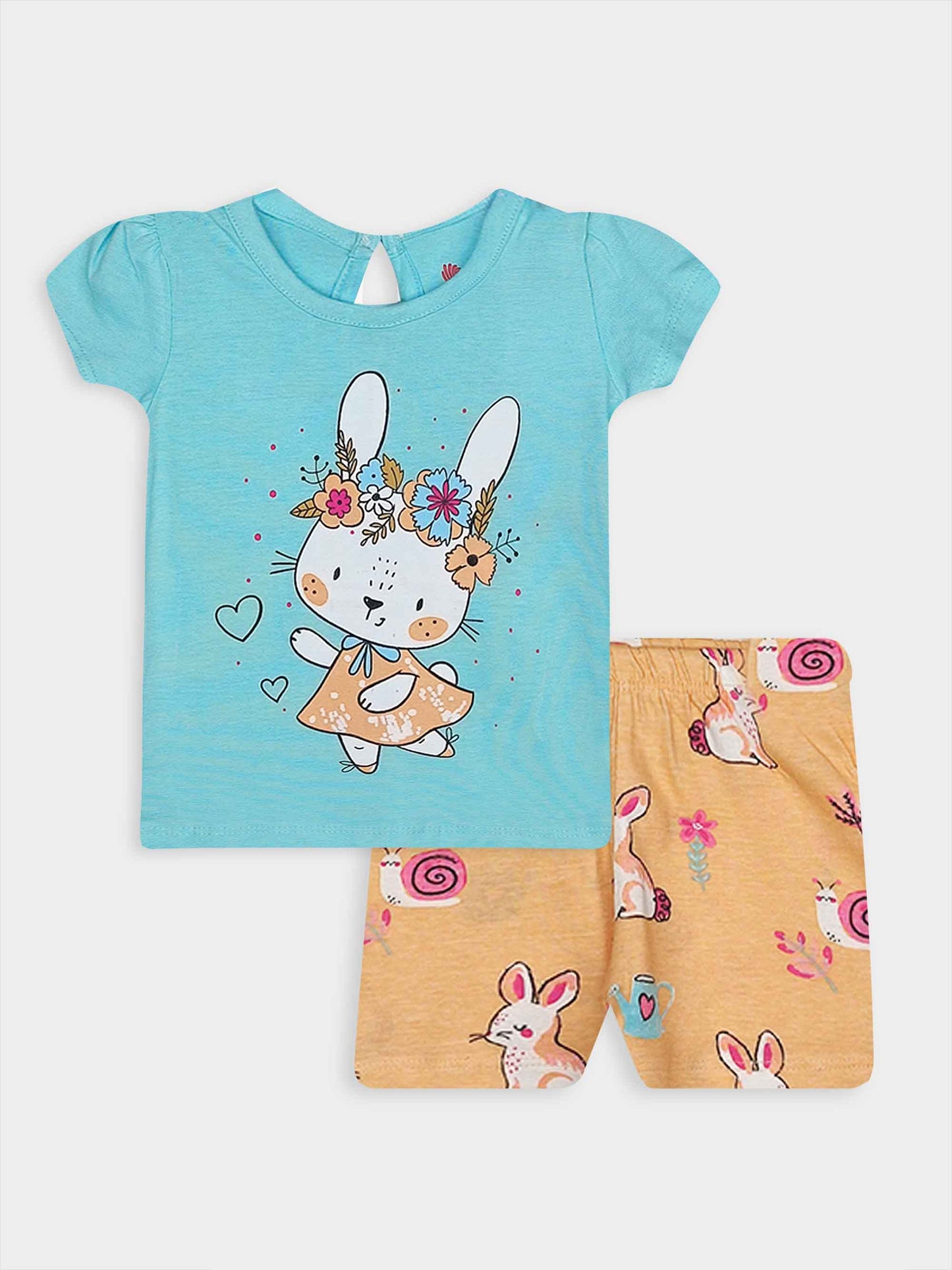 Baby Girls Printed Shorty Sets Hanger Pack
