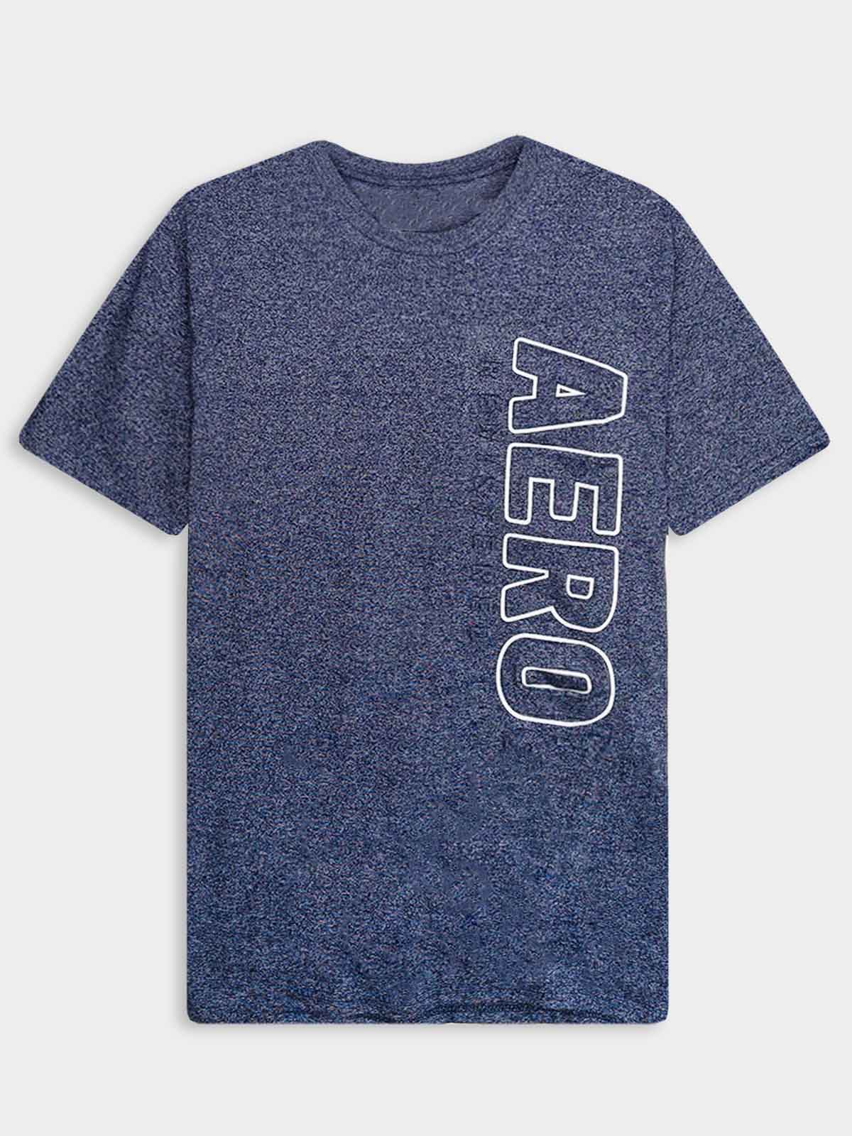 Mens Embossed Navy T-Shirt