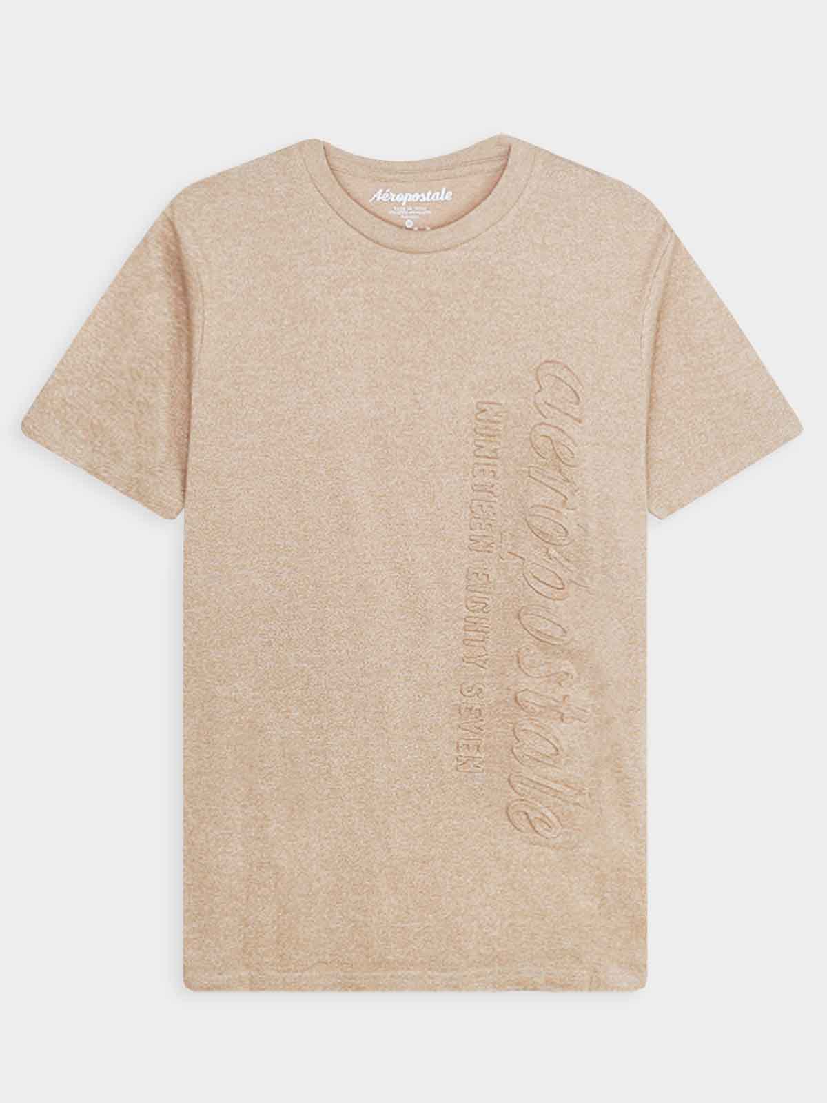Mens Embossed Beige T-Shirt