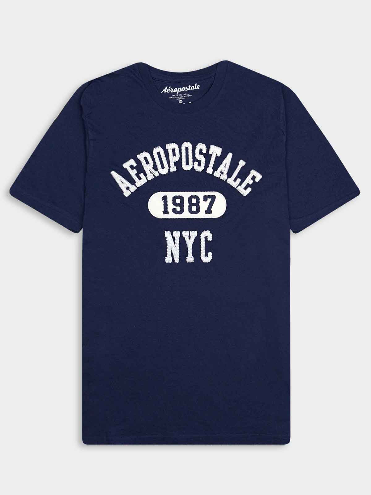 Mens Applique Navy T-Shirt