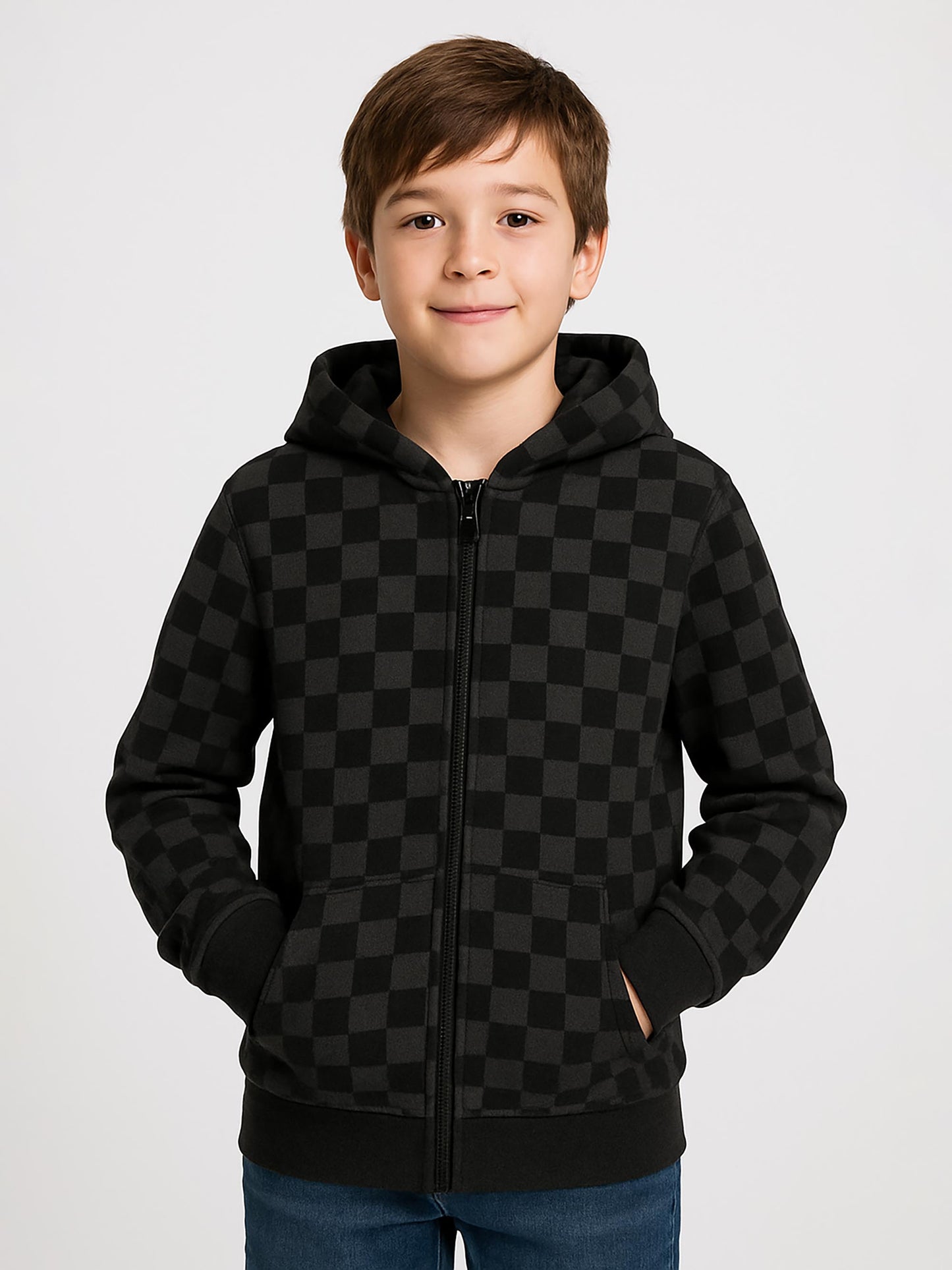 Boys Hooded Full Zipper Sweatshirt