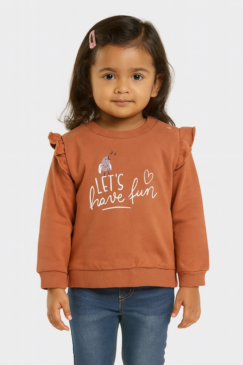 Baby Girls Brown Pullover Sweatshirt