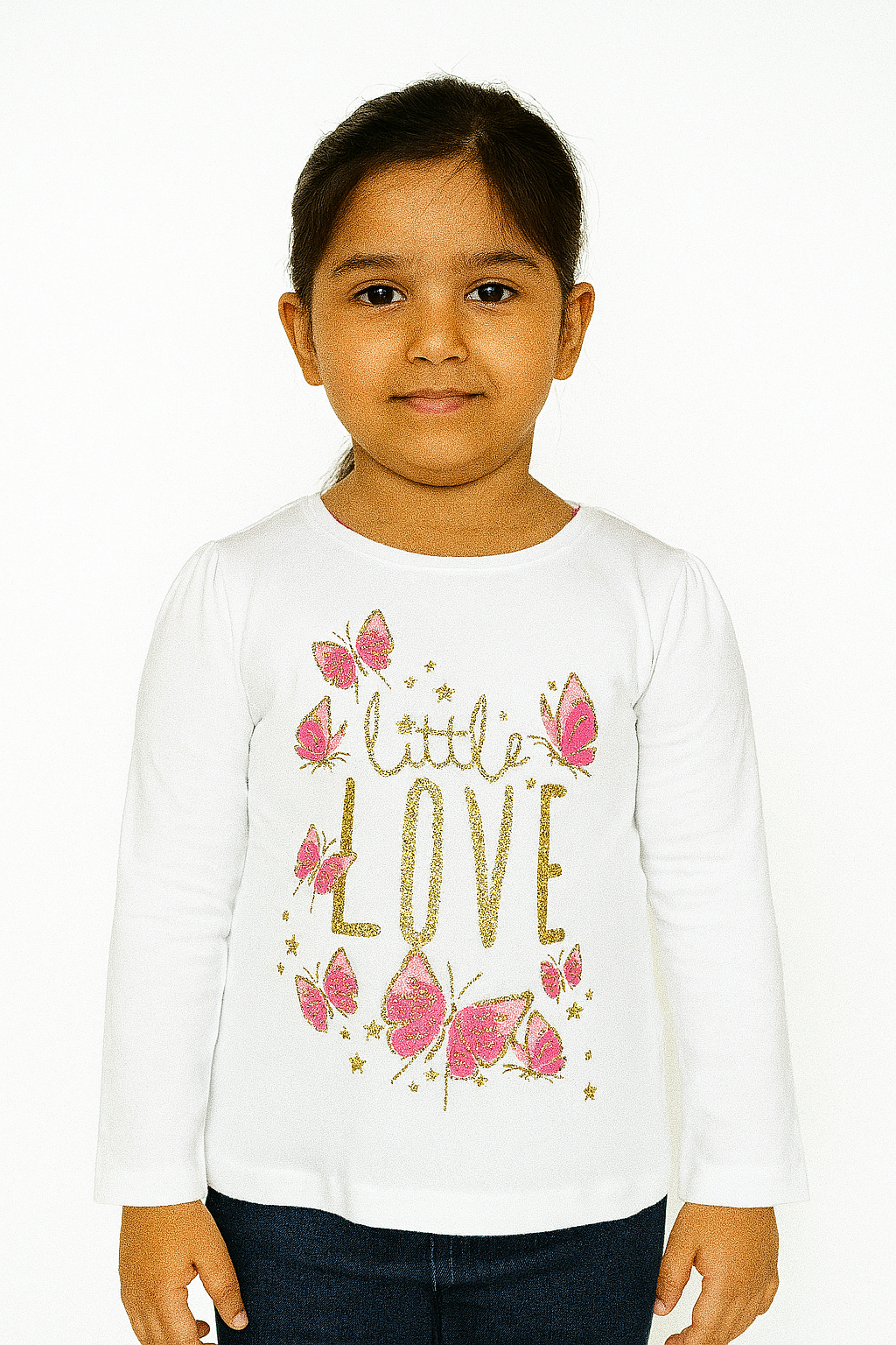 Girls Long sleeve Glitter Printed T Shirt