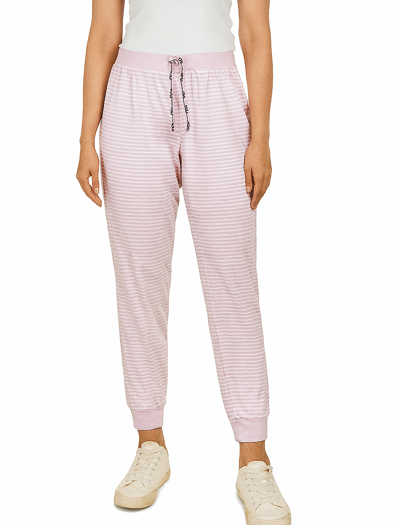 Ladies Pink Striped Lounge Pant