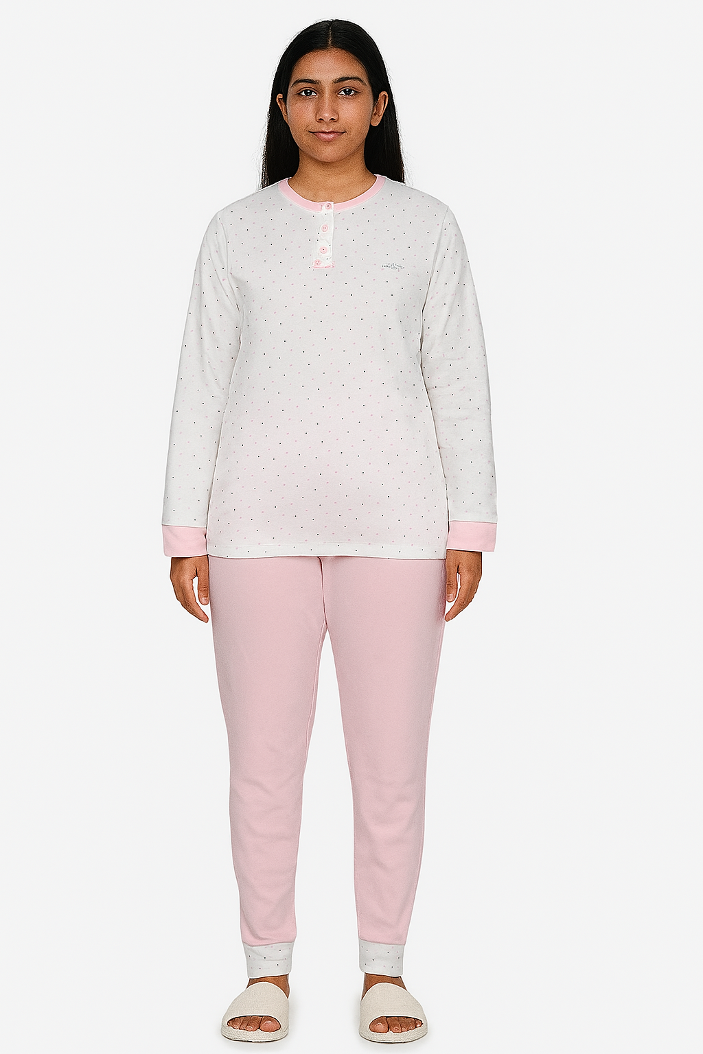 Ladies Printed Interlock Winter Pyjama Set Box Pack
