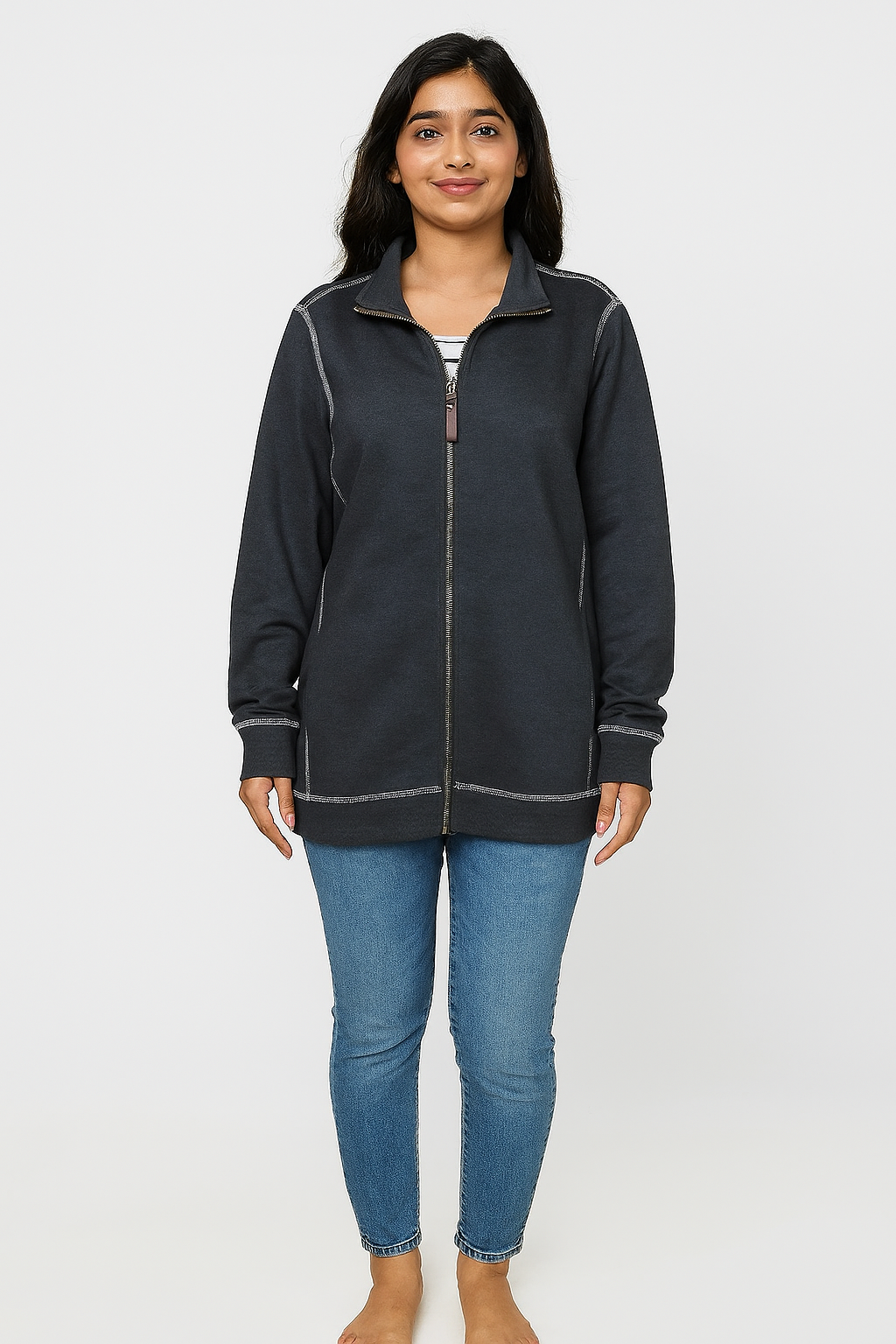 Ladies Fleece Fullzipper Sweatshirt Oversized