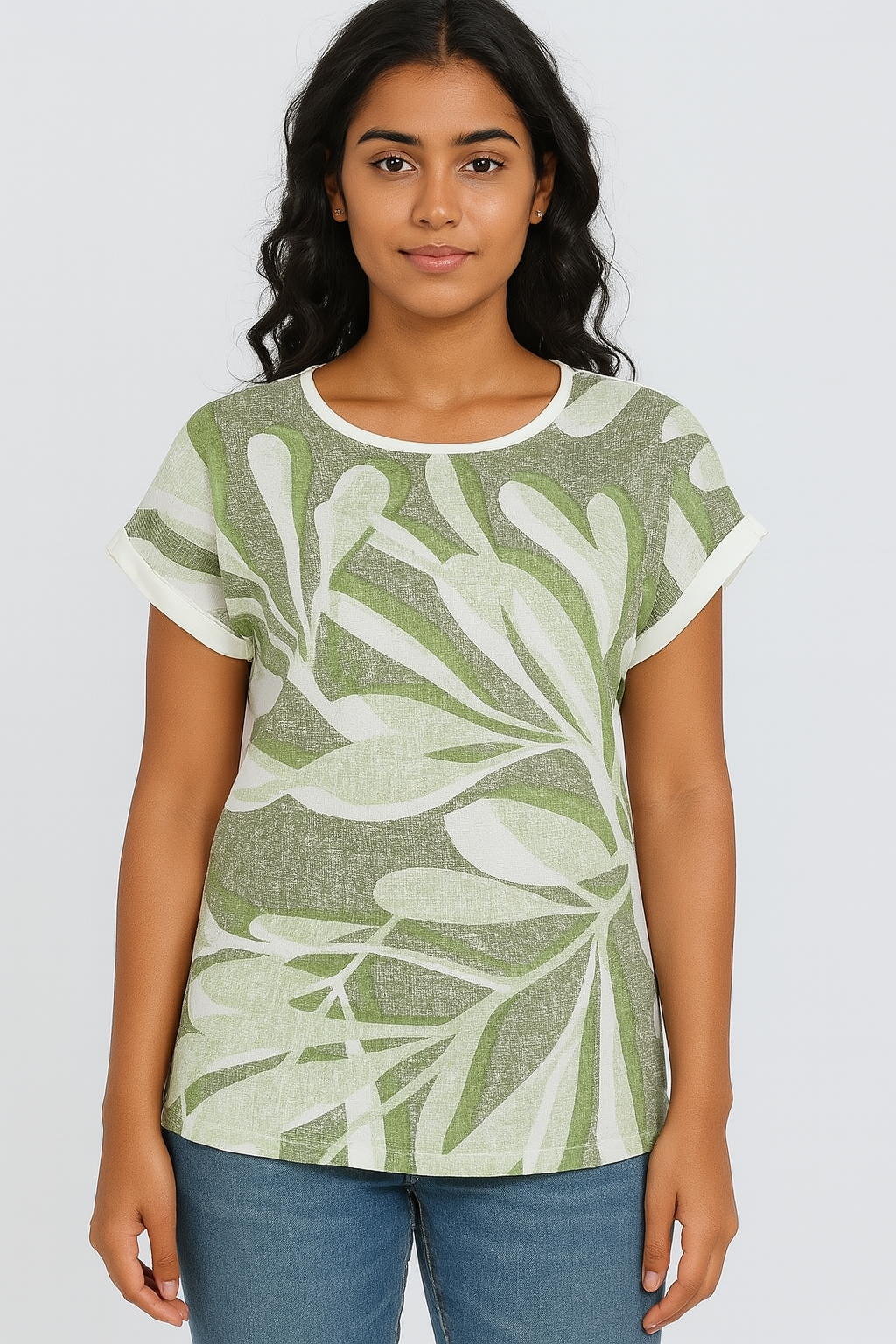 Ladies Magyar Sleeve Printed Top