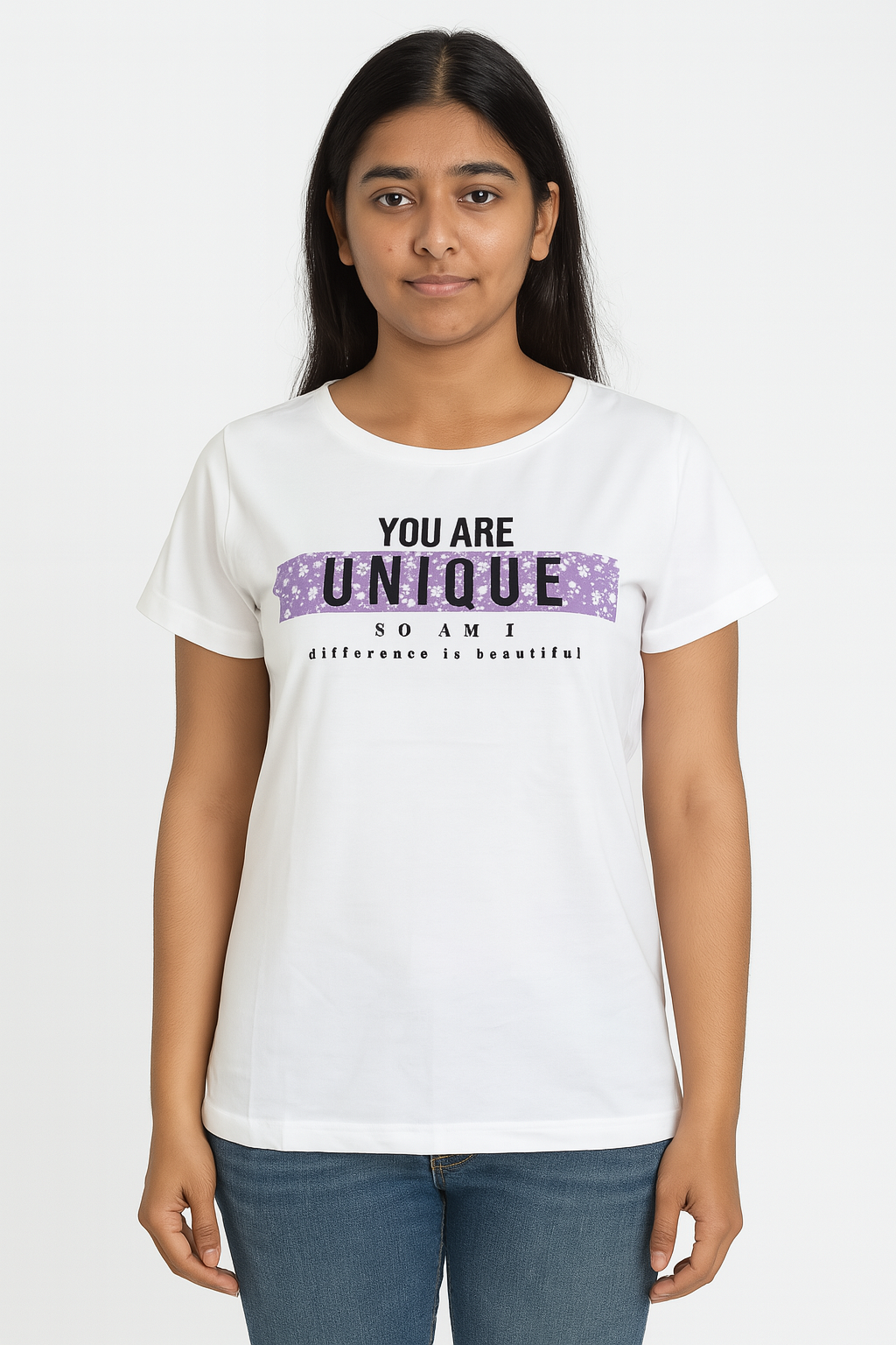 Ladies Printed T Shirt White