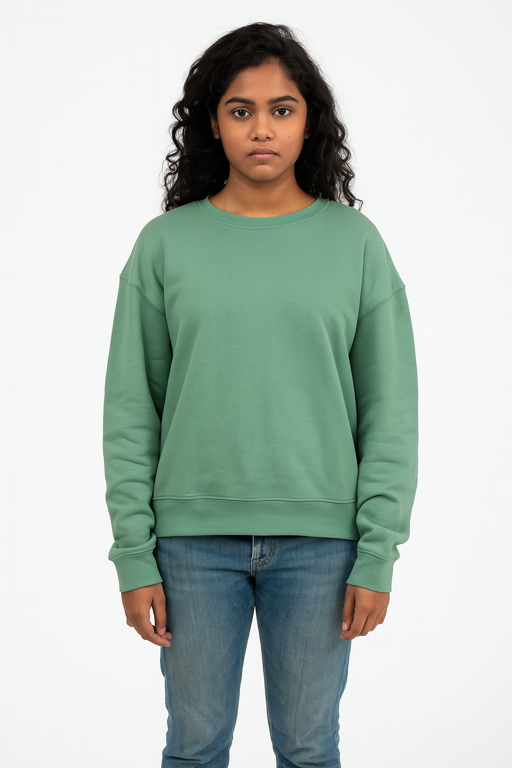 Ladies Green Pullover Sweatshirt