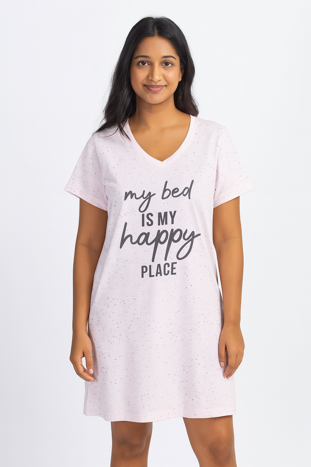 Ladies Pink Printed Neppy Nightshirt