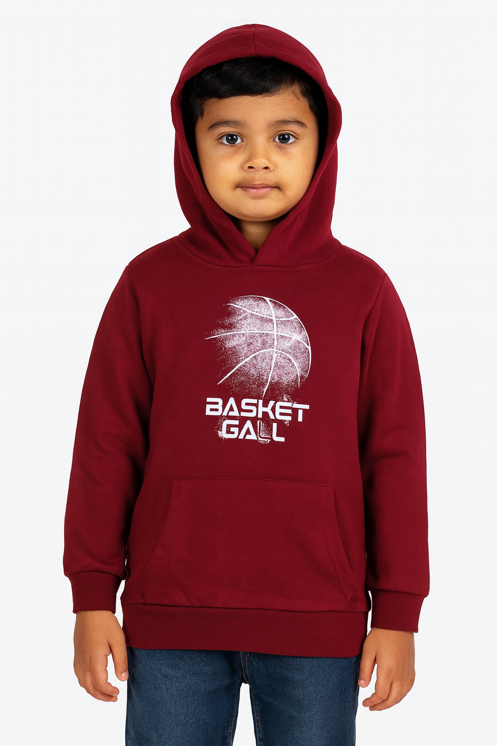 Boys Hooded Pullover Sweatshirt Wine