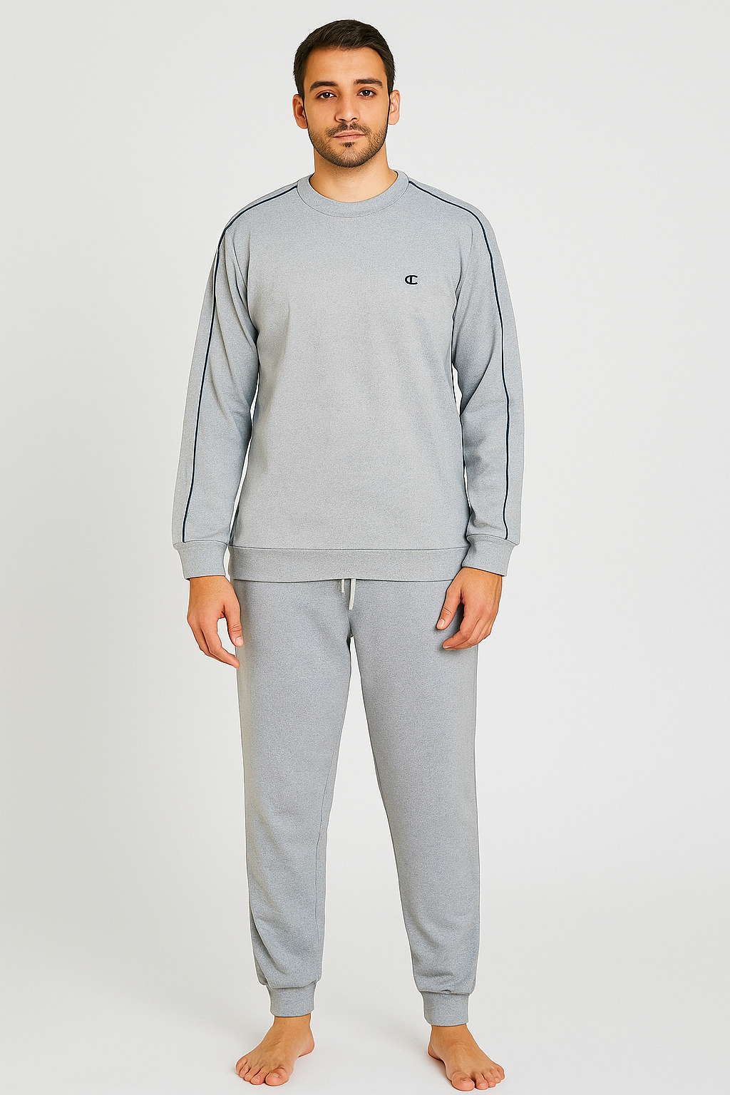 Mens's Interlock Winter Grey Pyjama Set