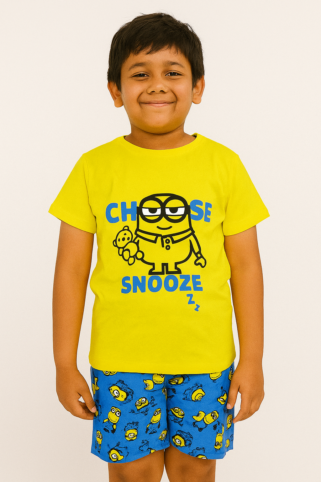 Boys Printed Shorty Set