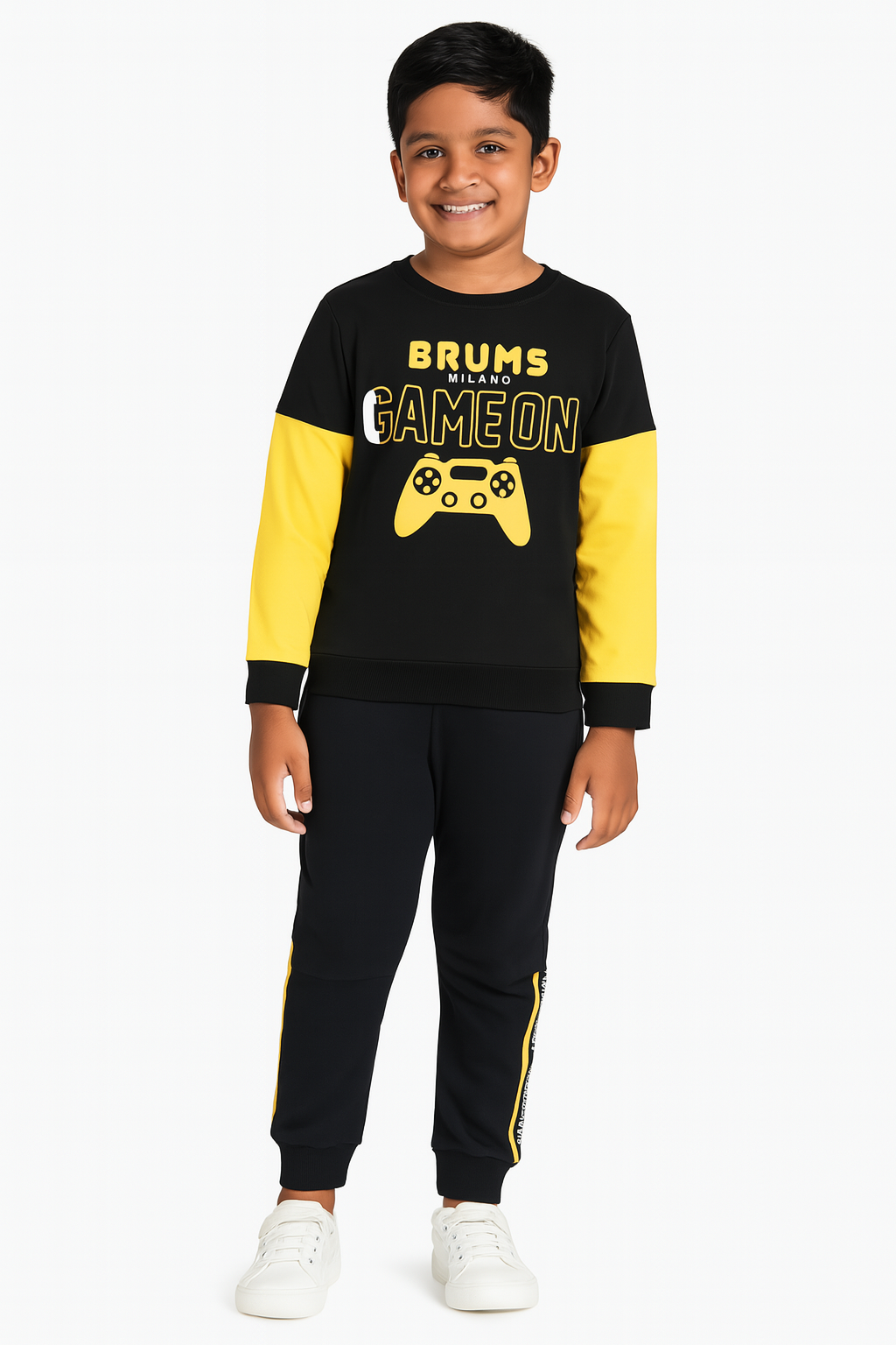 Boys Black Outer Wear Sets Sweatshirt And Jogger