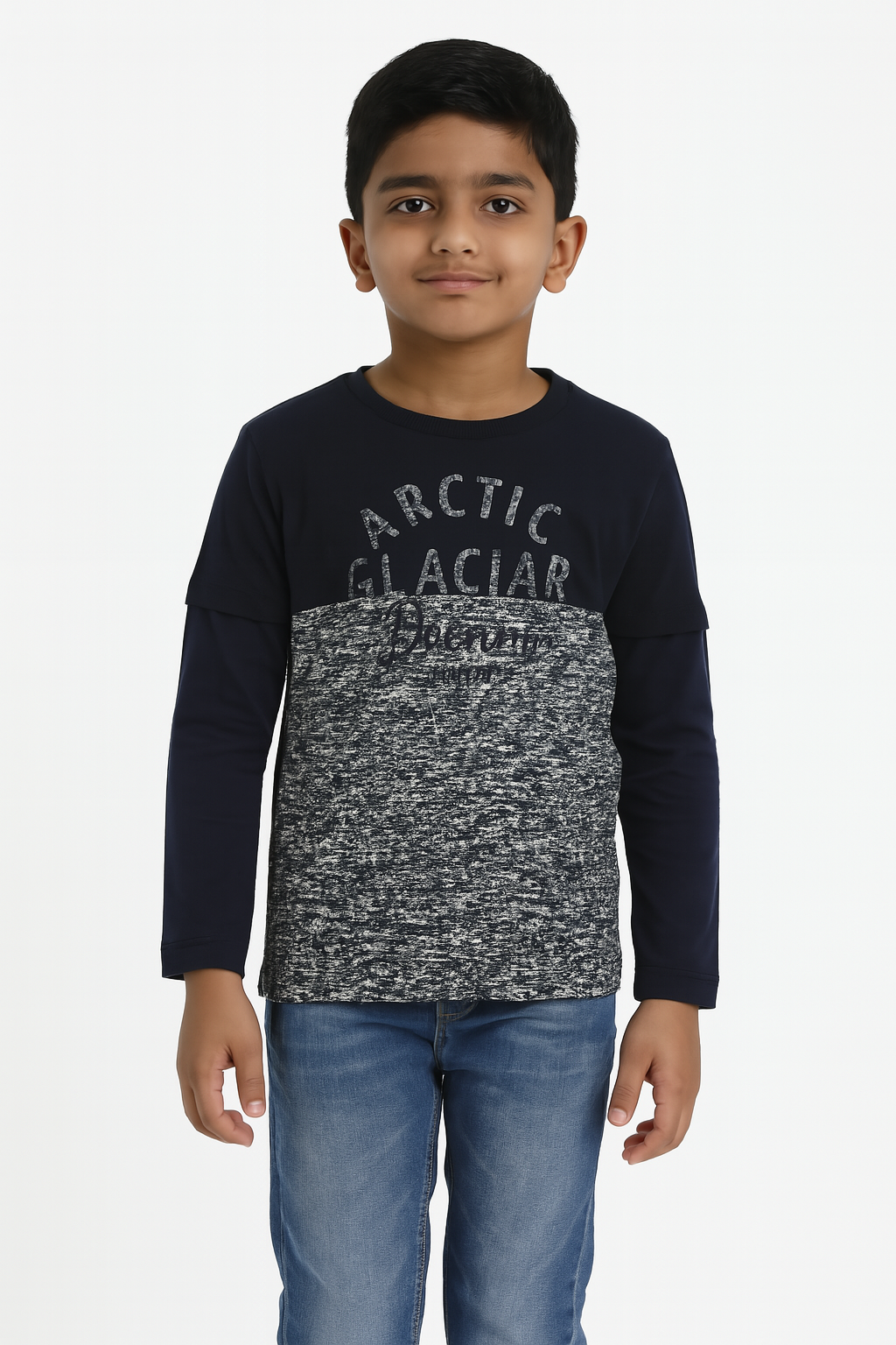 Boys Long Sleeve Navy T Shirt