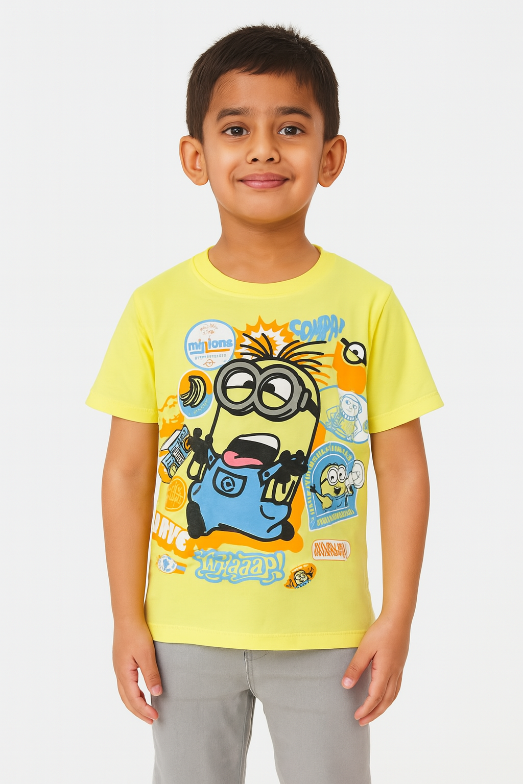 Boys Printed Yellow T Shirt