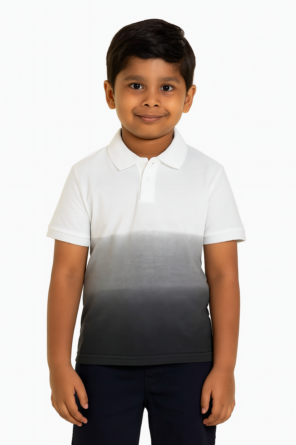 Boys Dip Dyed Collar T Shirt