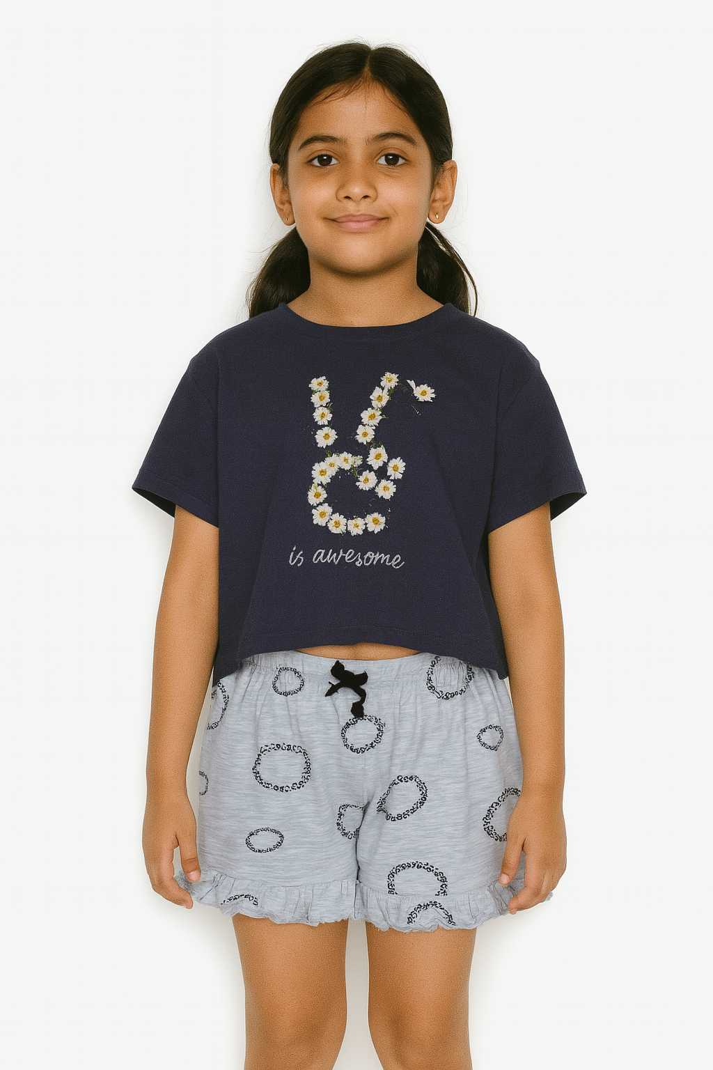 Girls Yellow Aop Knit Shorts