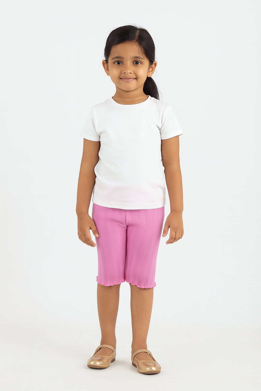 Girls Knit Capri | Pink
