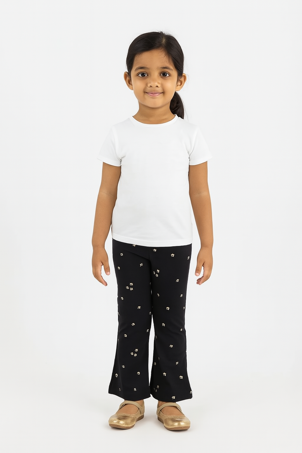 Girls French Terry Stretch Pant Flared | Dark Grey
