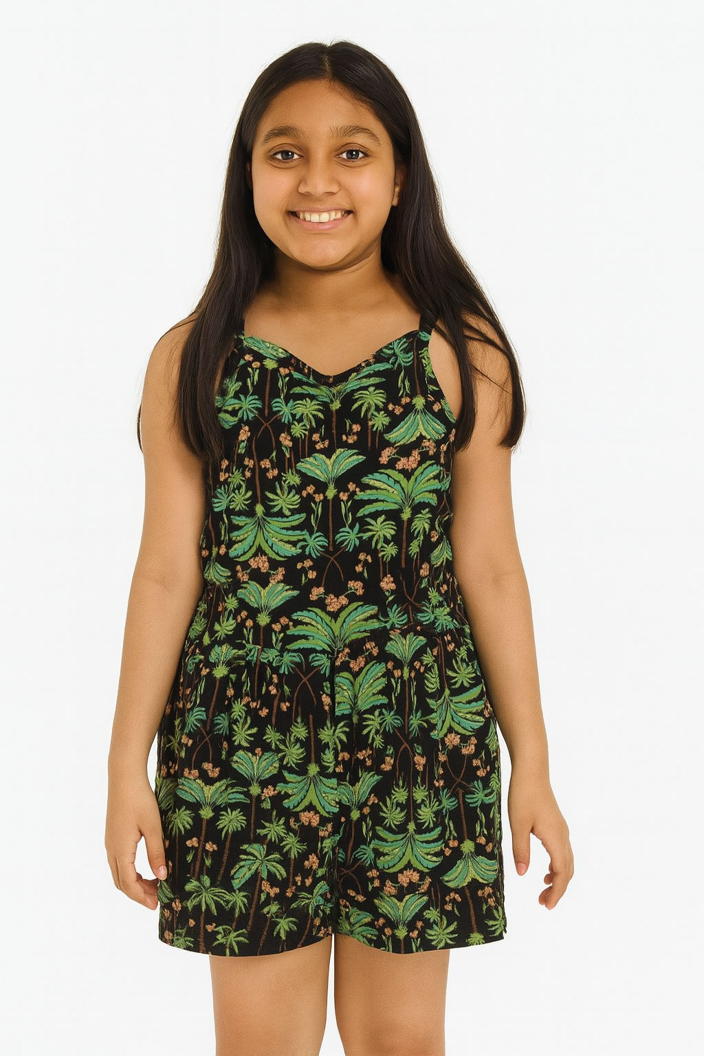 Girls Printed Dungaree