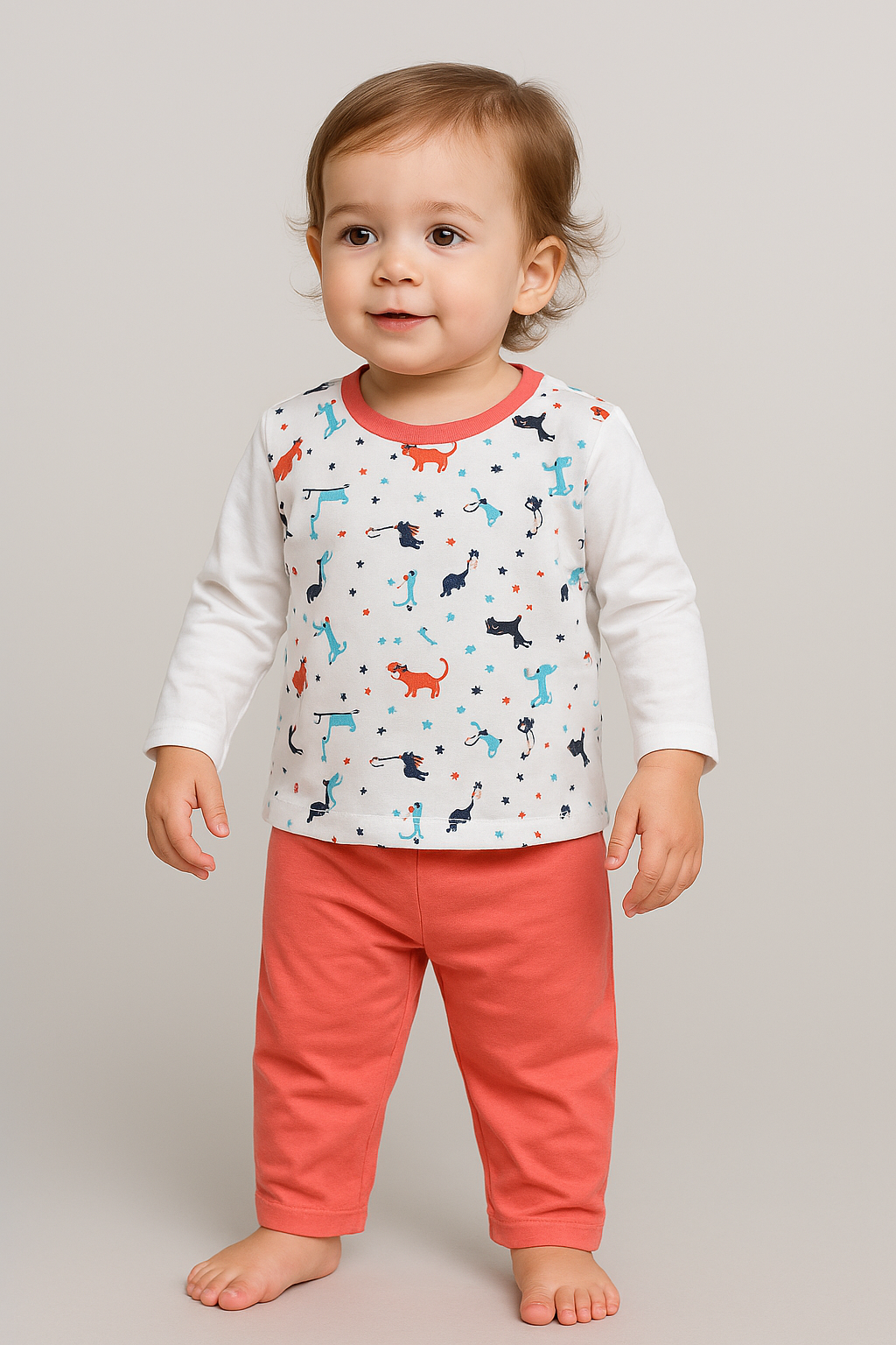Q-Club Baby Girls Printed Pyjama Set
