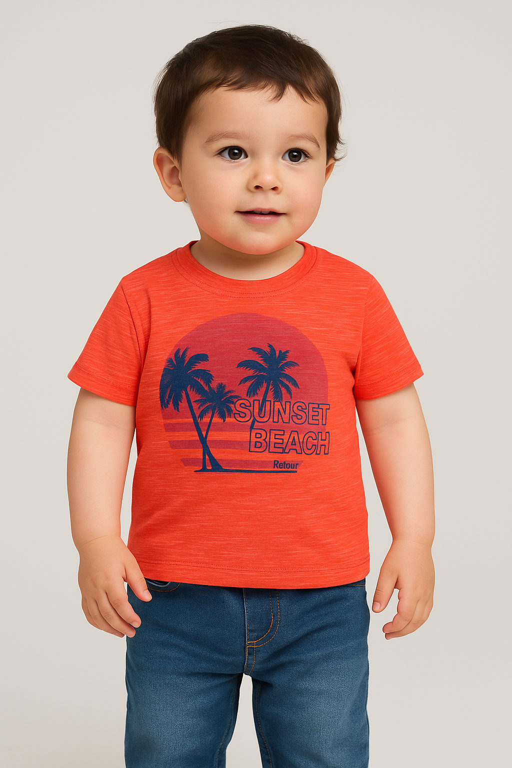 Baby Boys Printed T Shirt Orange