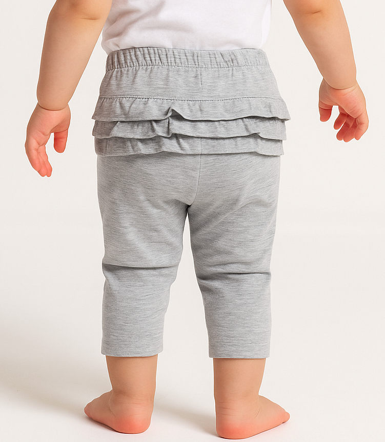 BABY GIRLS LEGGING WITH RUFFLE TRIMS