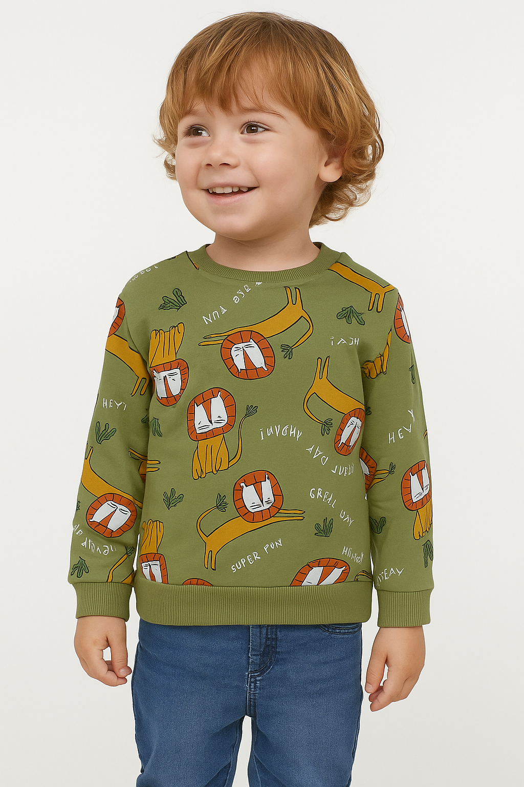 Baby Boys Pullover Green Sweatshirt