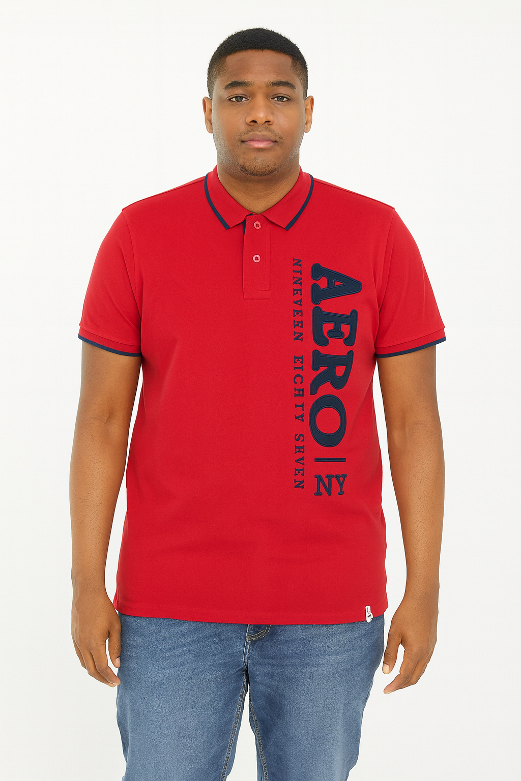Mens Red Applique Polo