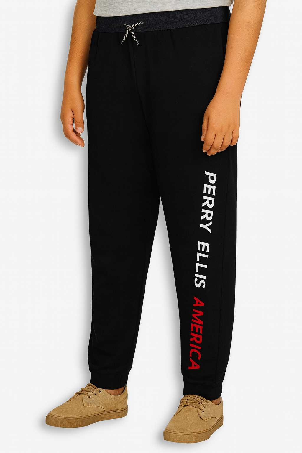 Boys Printed Black Jogger