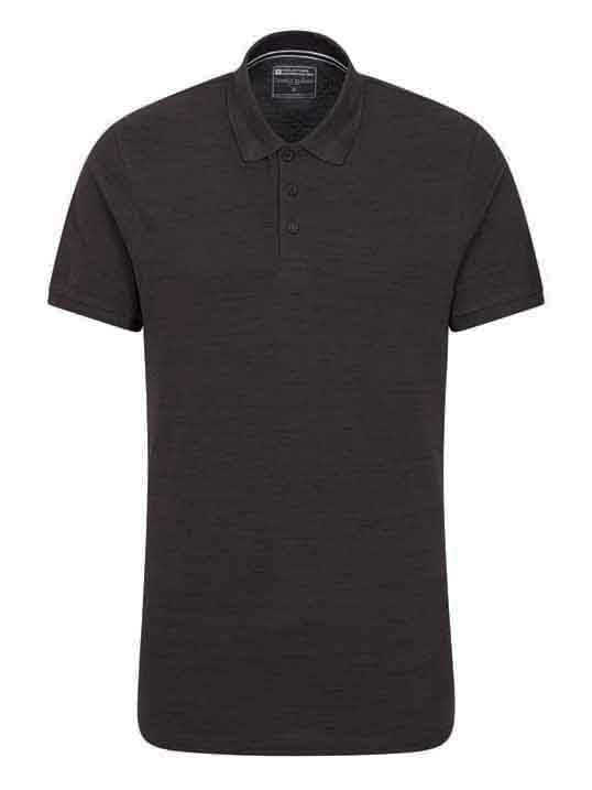 Mens Slub Textured Grey Polo Shirt
