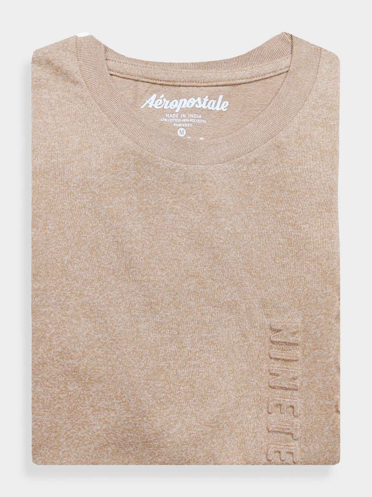 Mens Embossed Beige T-Shirt