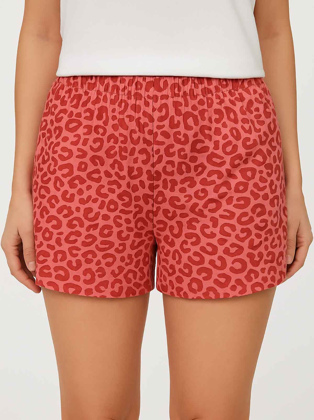 Ladies Coral AOP Lounge Shorts