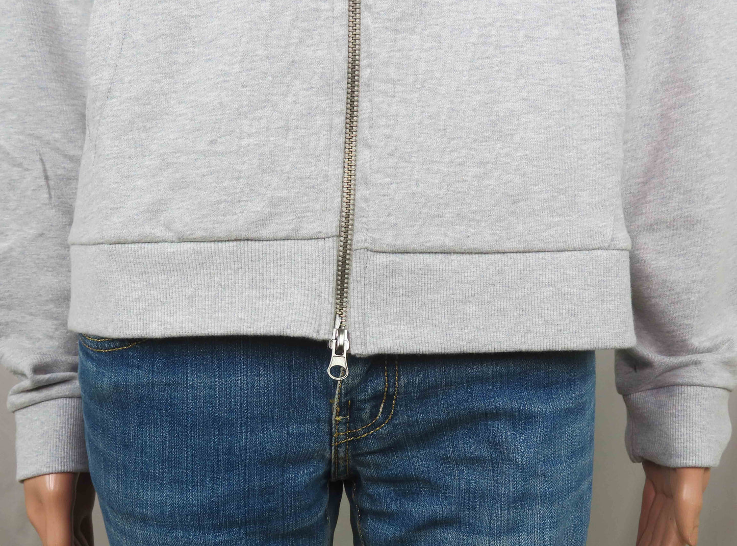 Ladies Full Zipper Grey Cardigan