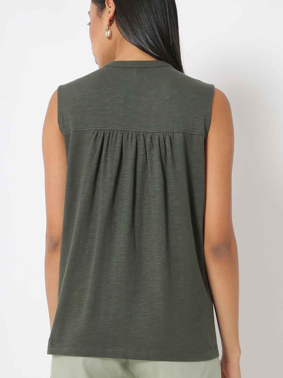 Ladies Embroidered Button-Down Top