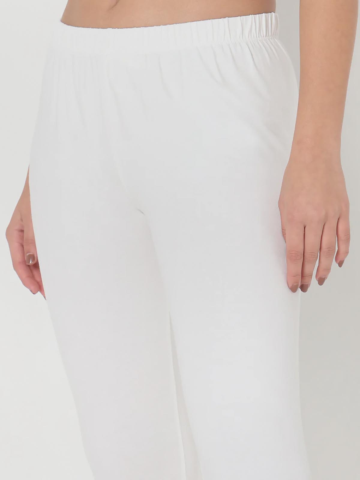 Ladies Slim Fit Ankle Legging White