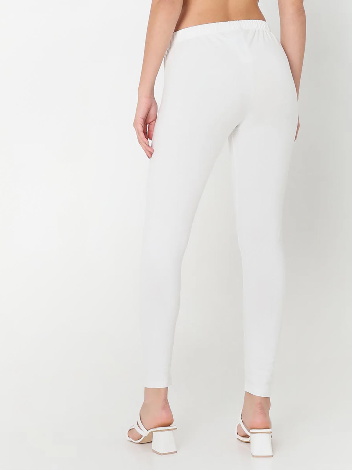 Ladies Slim Fit Ankle Legging White