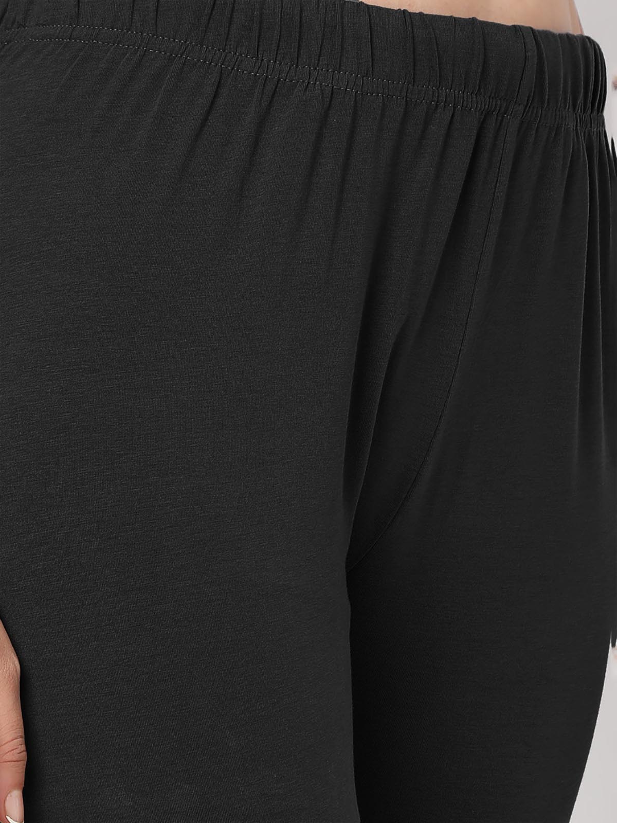 Ladies Slim Fit Ankle Legging Black