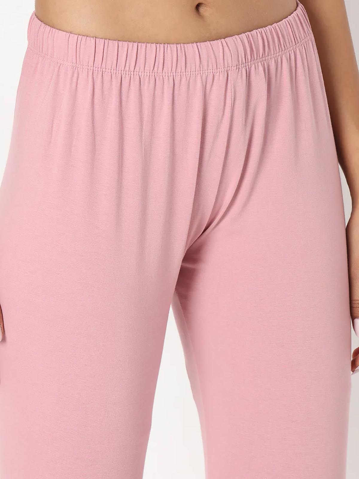 Ladies Slim Fit Ankle Legging Pink