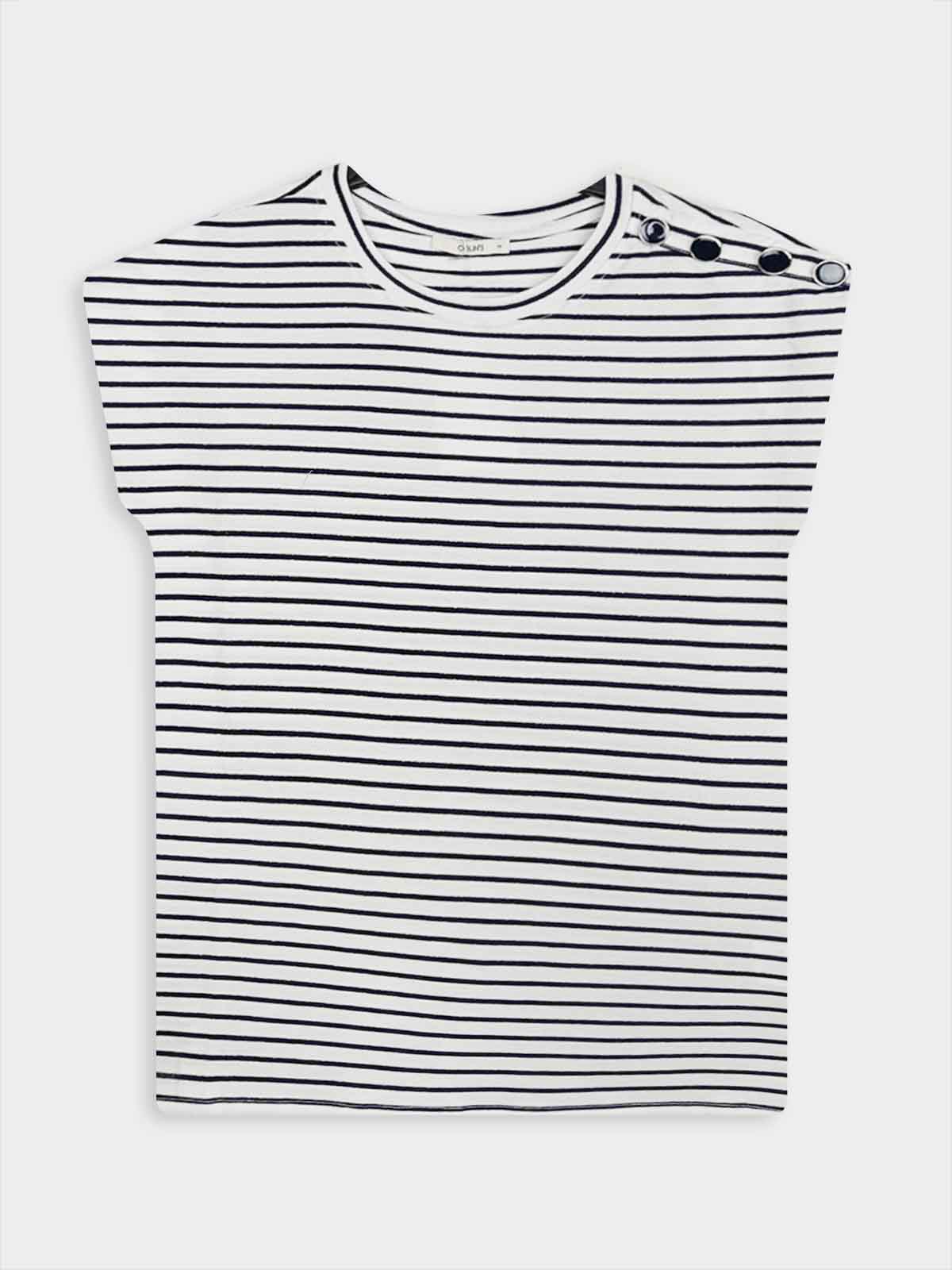 Ladies Magyar Sleeve Striped Top