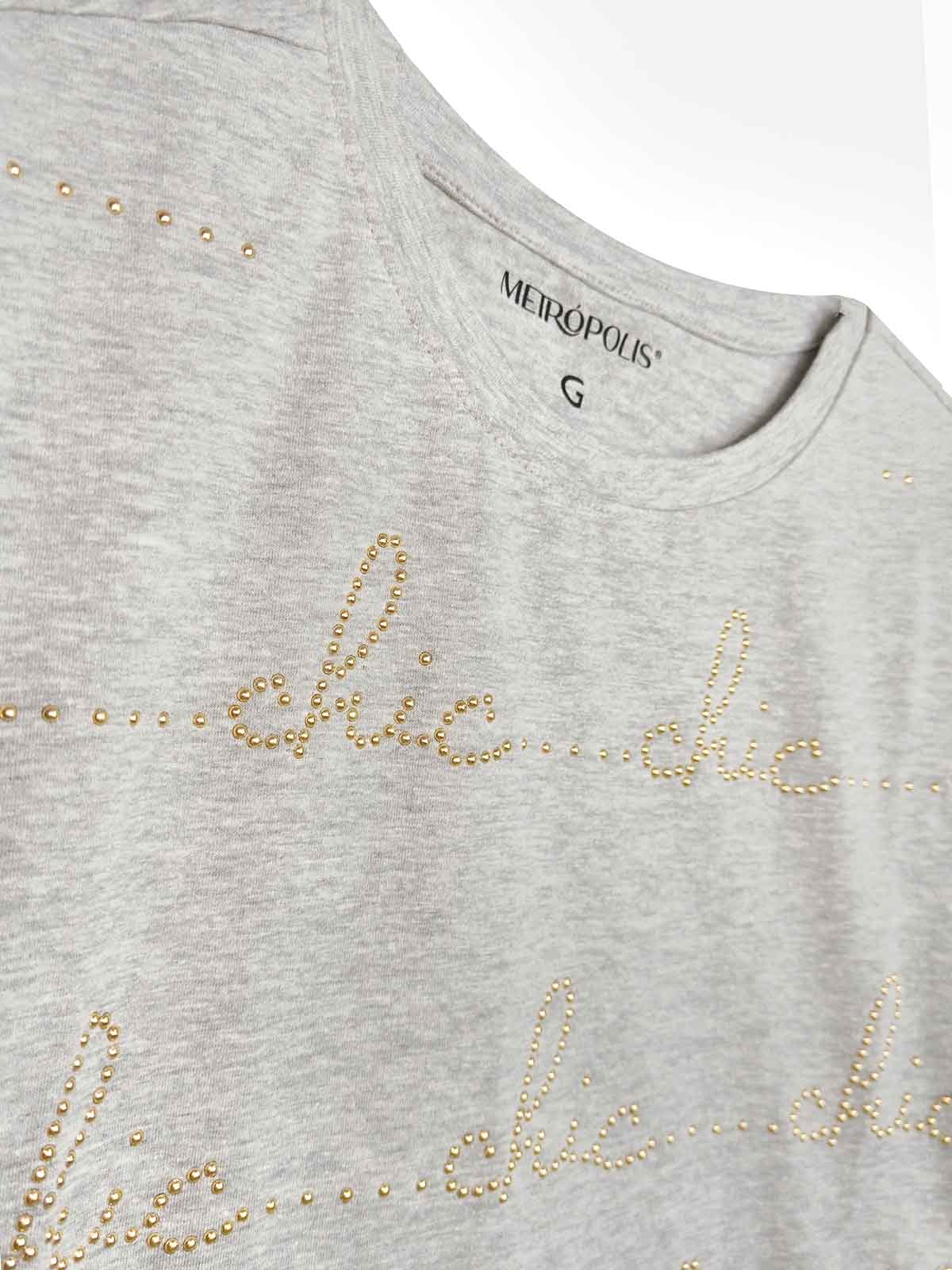 Ladies Stretch Bling Grey T-Shirt