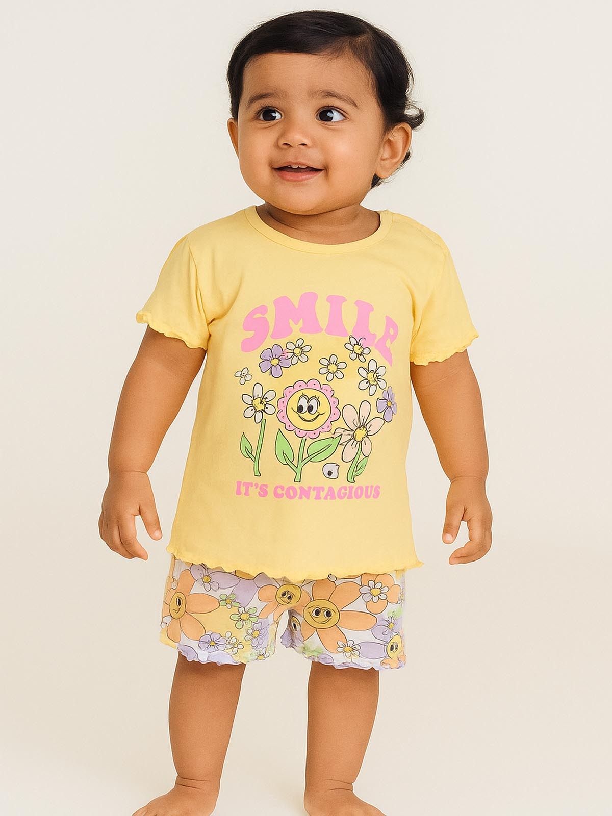 Girls Printed Shorty Set