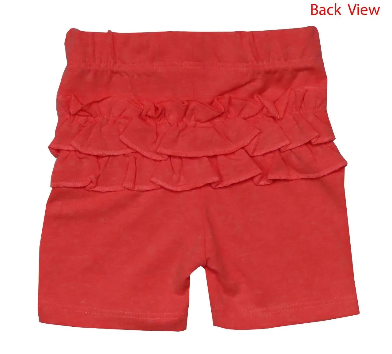 Baby Girls Knit Shorts With Frill Trims Orange