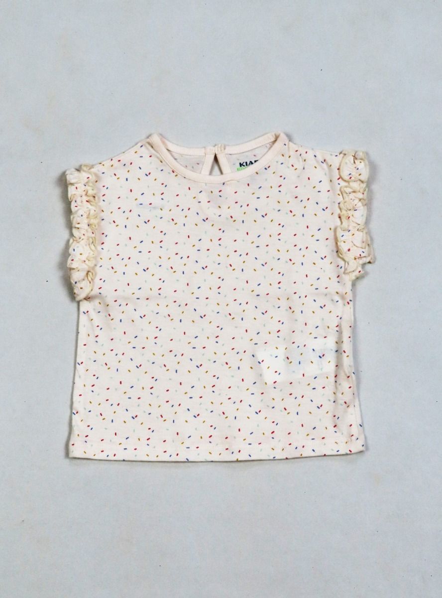 Baby Girls Printed T Shirt Sandal AOP
