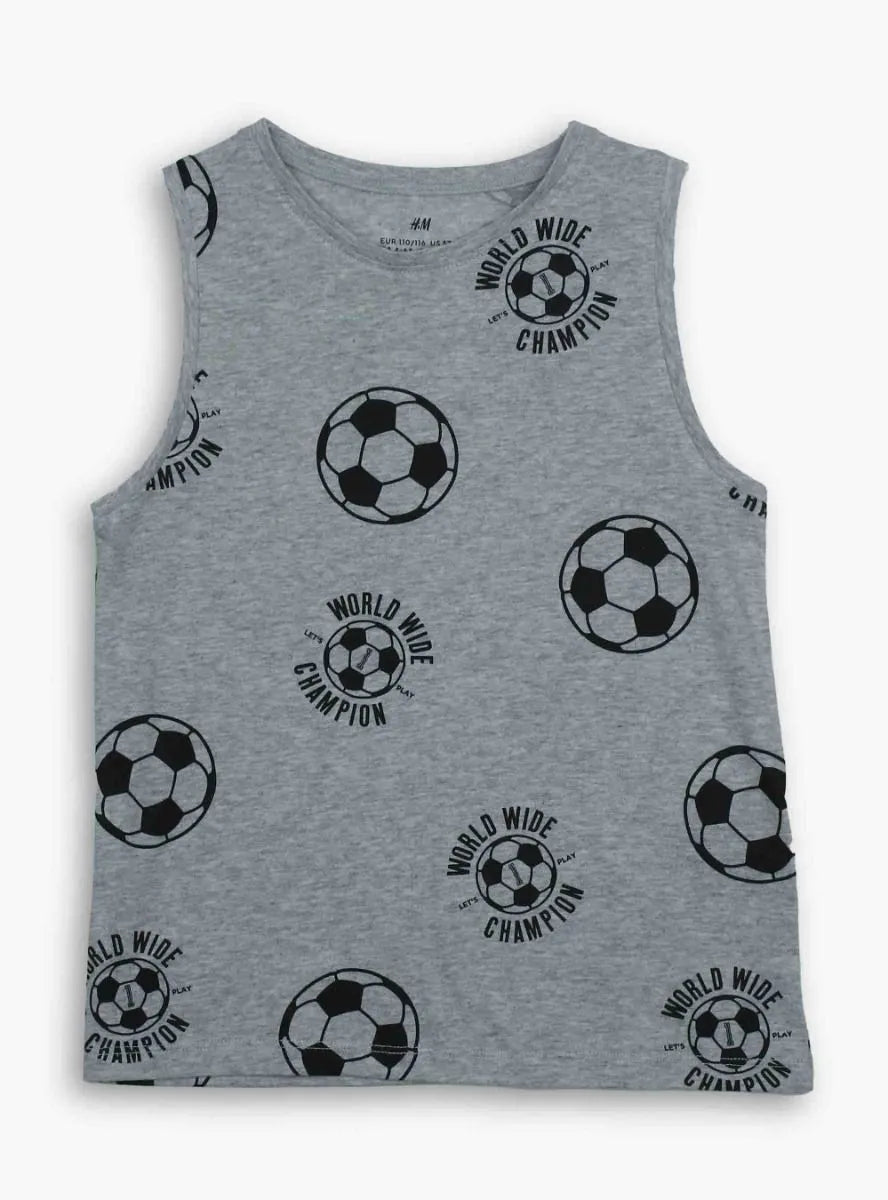 Boys Grey Sleeveless T Shirt