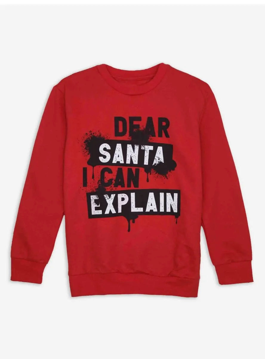 Boys Pullover Christmas Sweatshirt | Red